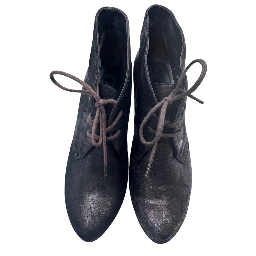 Women Paul Green lace up nubuk leather booties sz 7.5 whimsigoth UK‎ 5